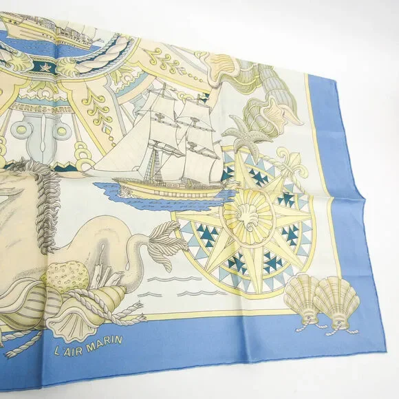 Hermes Carré 90 L Air Marin Women's #137150H29B - Picture 5 of 10